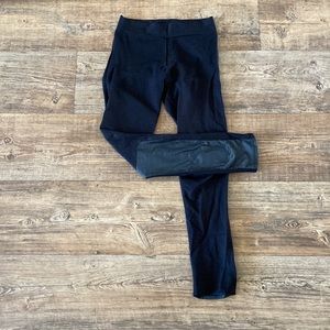 Black Legging Vegan Leather Accent